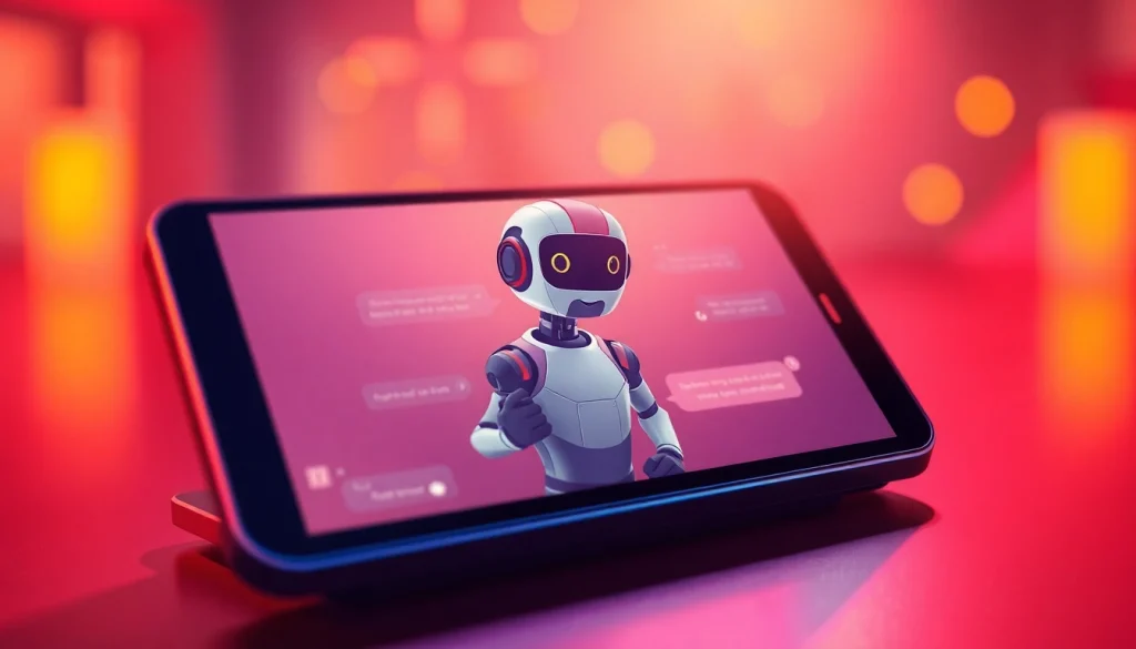 Interactive AI chatbot engaging in a spicy chat on a sleek device.