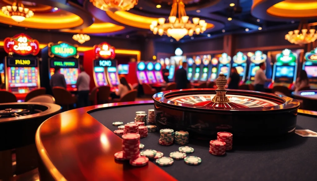 Players enjoying a vibrant gaming experience at https://tg88co.com/ with roulette and poker chips.