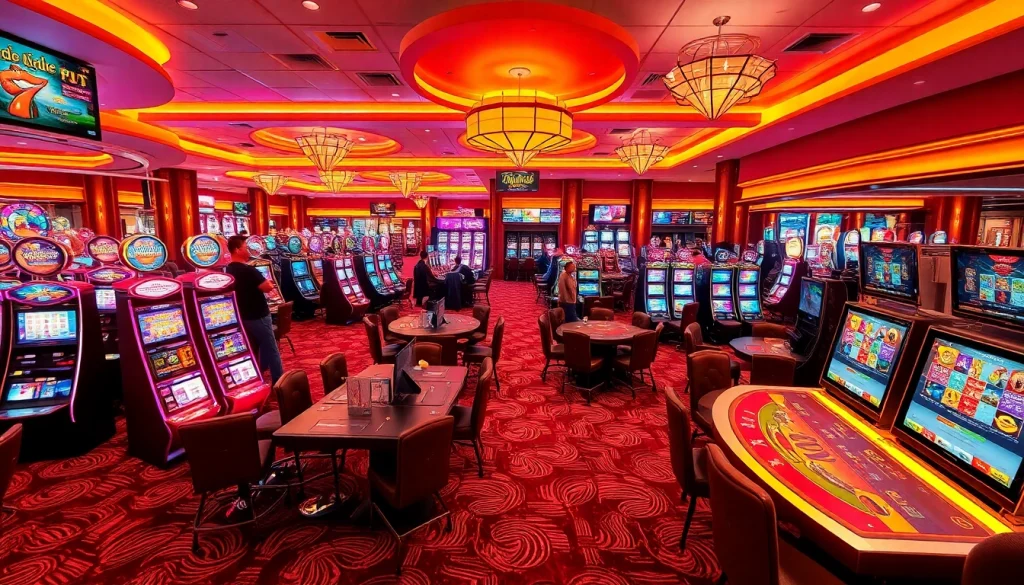 Profound view of meilleur casino en ligne with vibrant slot machines energizing players.