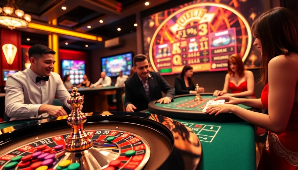 Jouer à des jeux de casino en ligne avec une atmosphère vibrante et engageante.