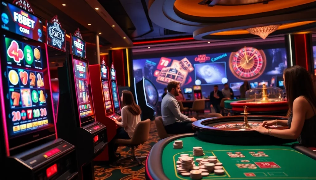 Experience thrilling online gaming with F8BET COM featuring vibrant slot machines and luxurious table games.