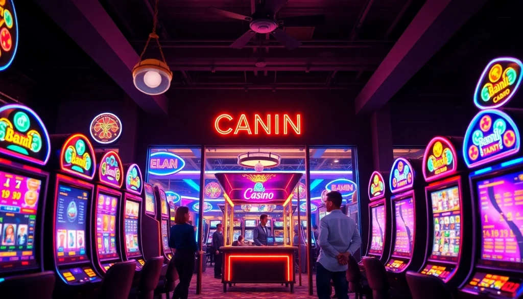 Engaging atmosphere featuring the casino en ligne Français with dynamic slot machines and dealers.