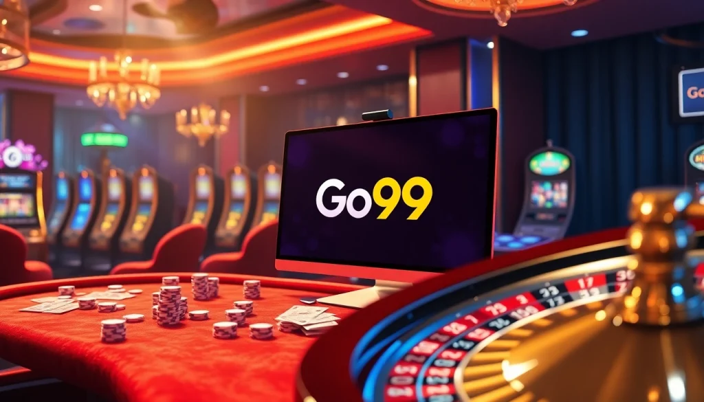 Exciting online gambling experience with Go99 showcasing vibrant casino elements.